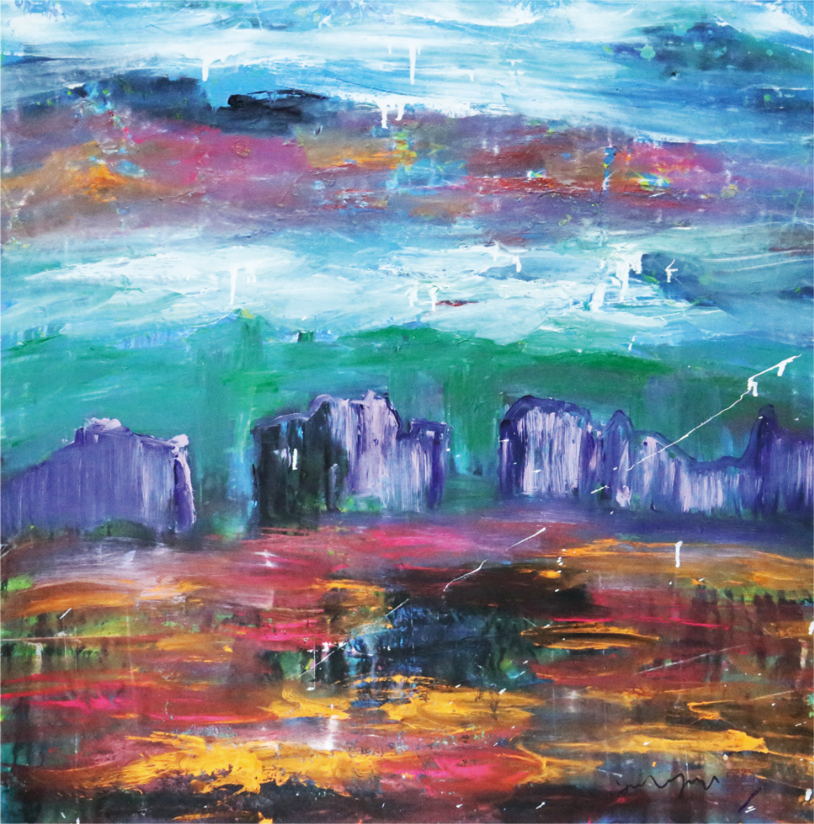 沧海风云
The vast Ocean and winds of Change
73x70cm