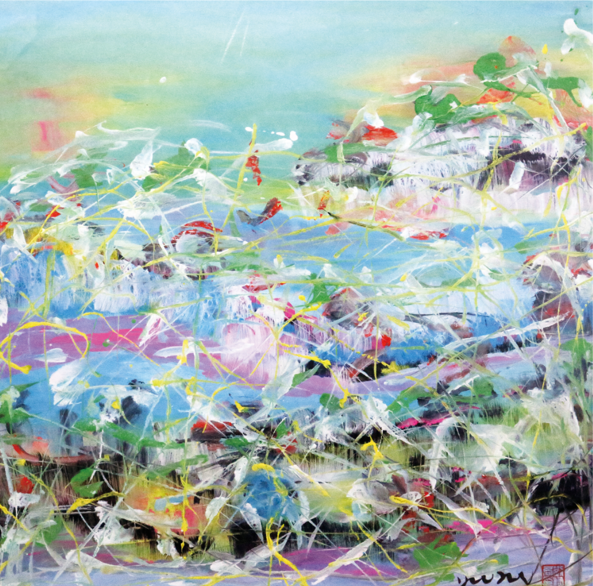 花中仙
Nymph in the Flowers
63x63cm