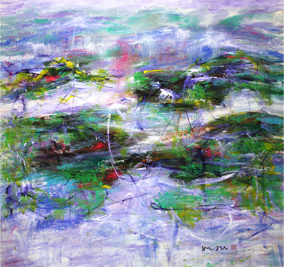 紫藤牵挂
Wisteria care
133x137cm