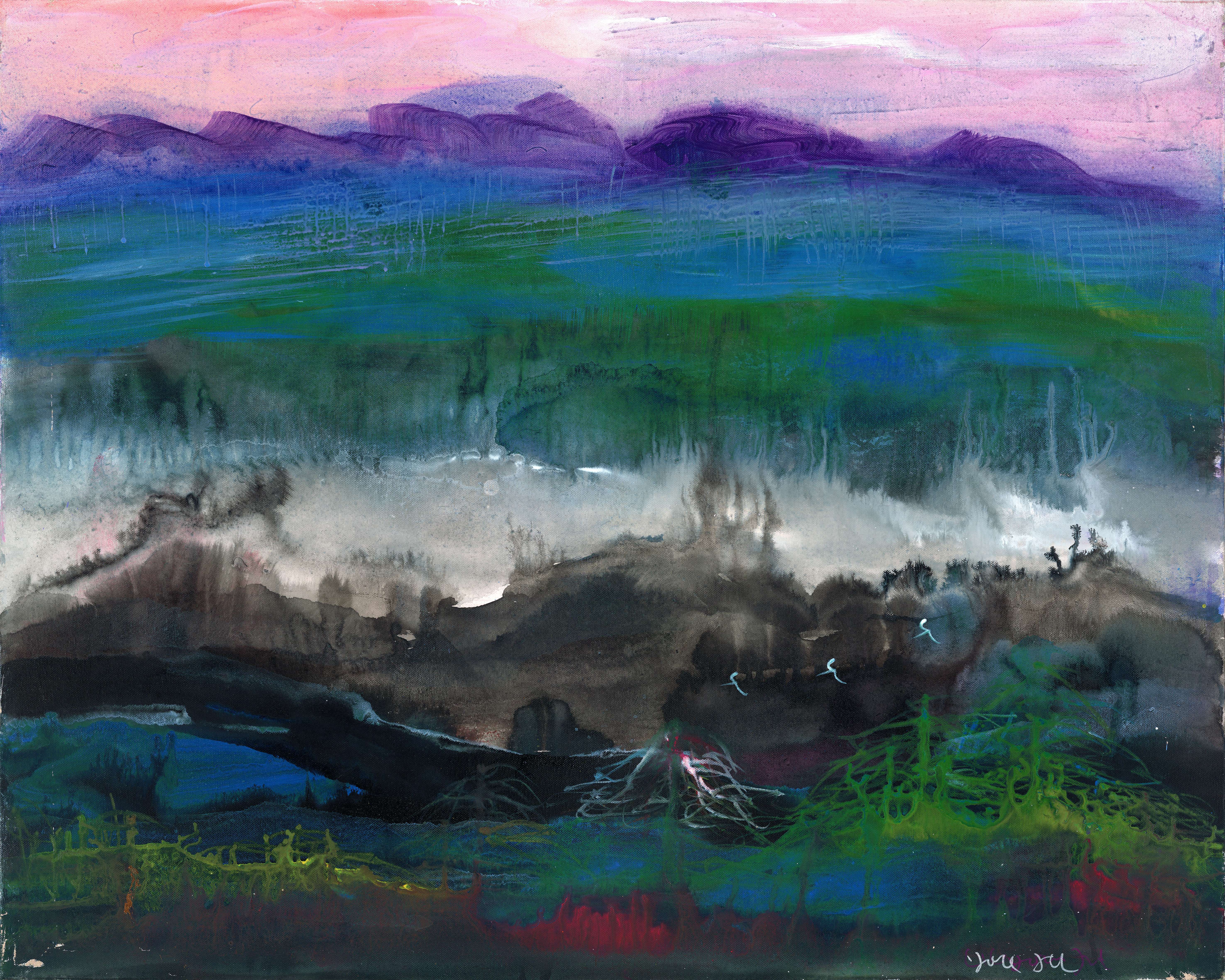 神秘的山色80*100cm